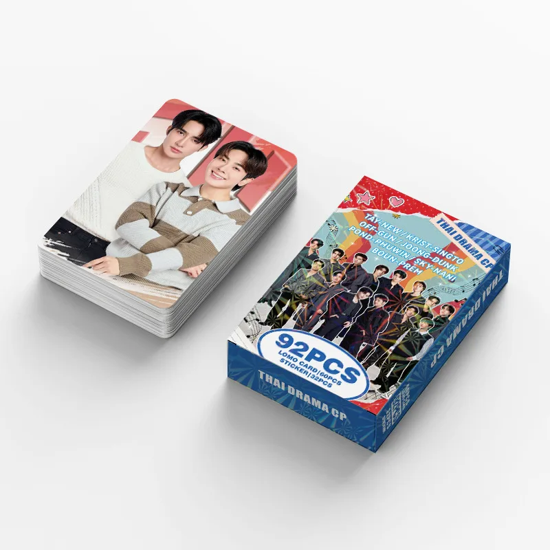 92Pcs GMMTV Thai CP Idol Lomo Cards Set with Bonus Stickers HD Portrait Photocards Fan Collectible Merchandise