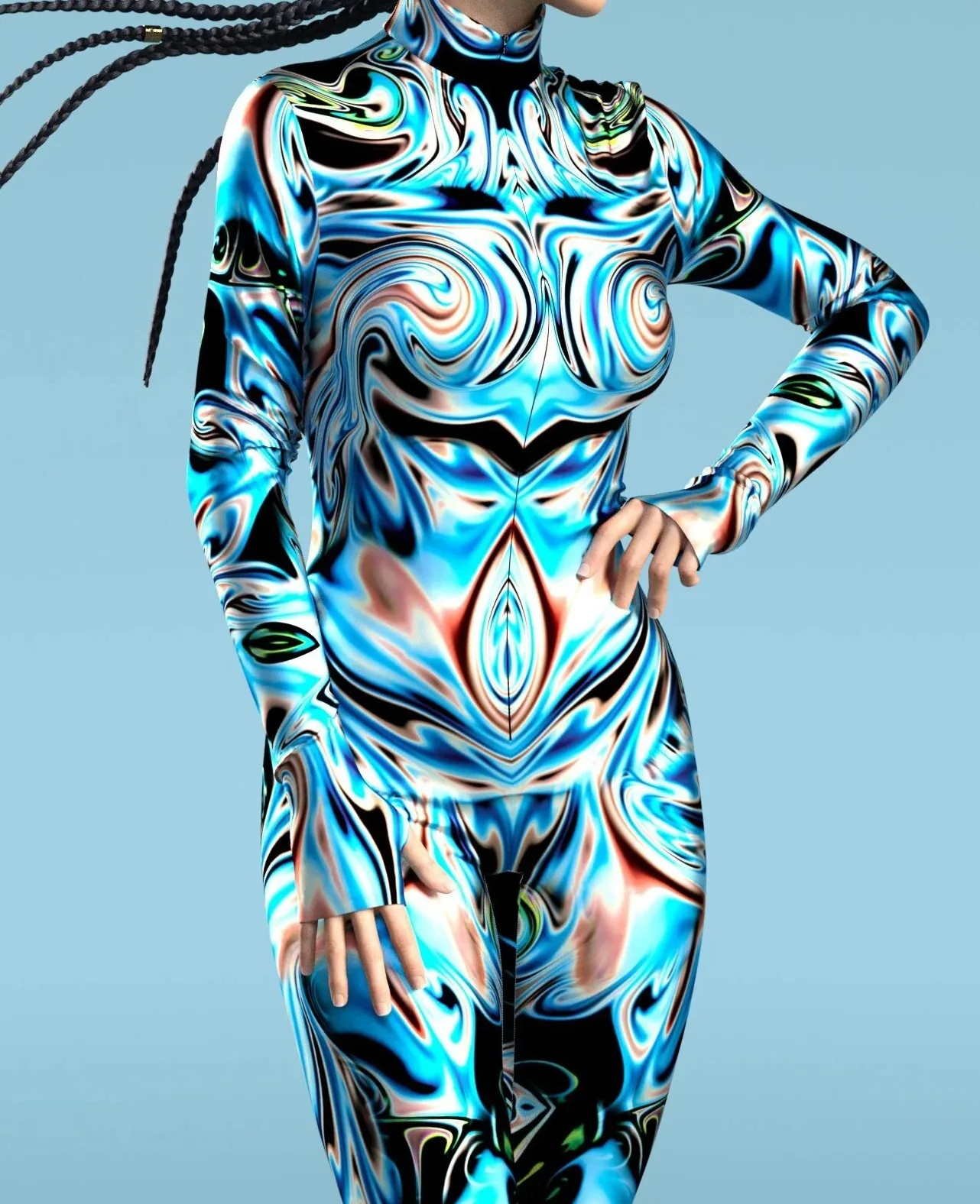 Bunter Regenbogen Abstrakte Geometrie Aerial Yoga Anzug Damen Enger Jumpsuit Karneval Urlaub Party Cosplay Kostüme Ausgefallener Bodysuit – Detail 9