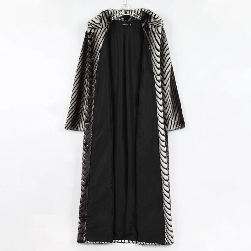 Women imitation mink coat extended stand-up collar fashion temperament high-grade young gradient fur imitation coat mink coat