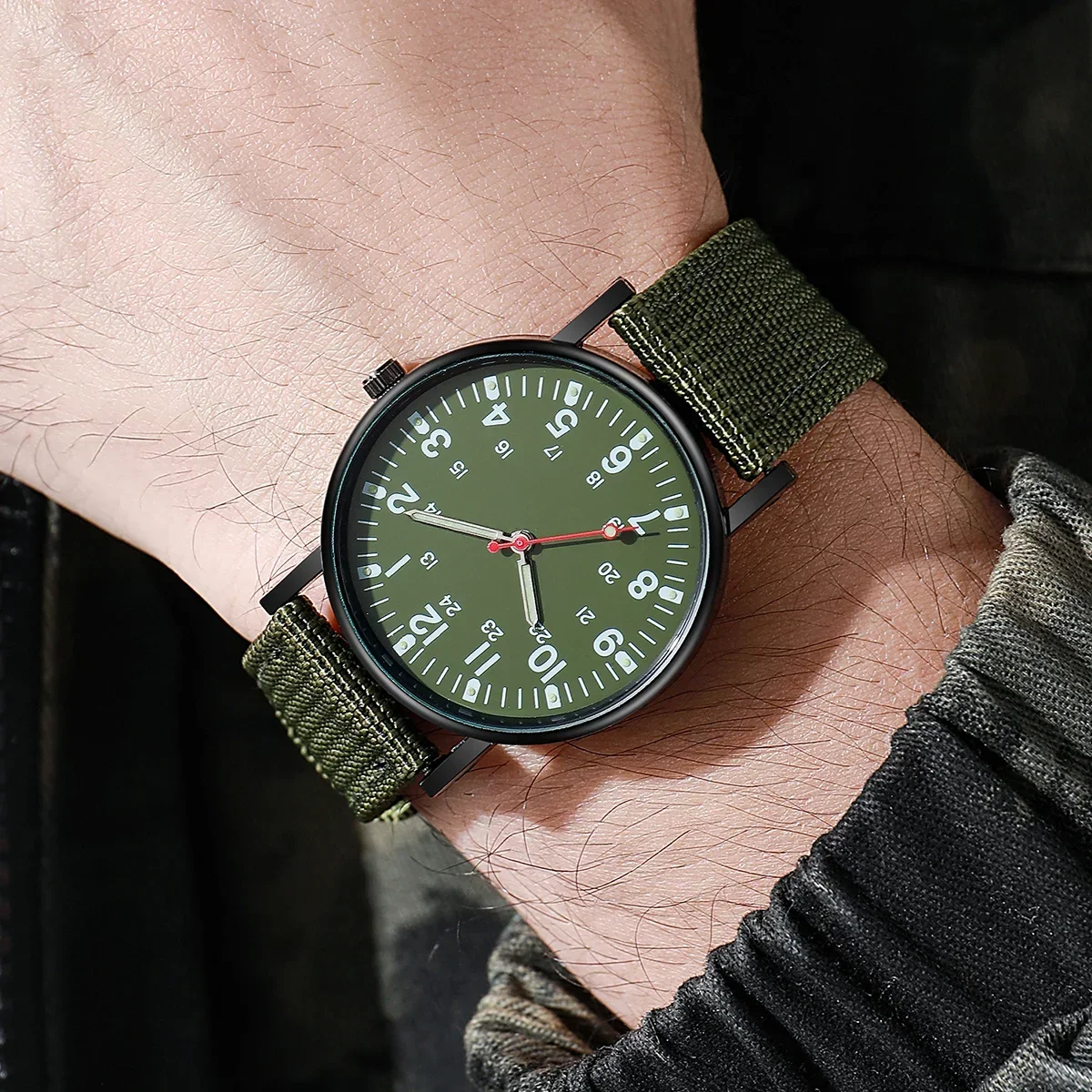 AAA5 pieces/set of sports watches, single nylon strap, outdoor quartz watch, men's watch