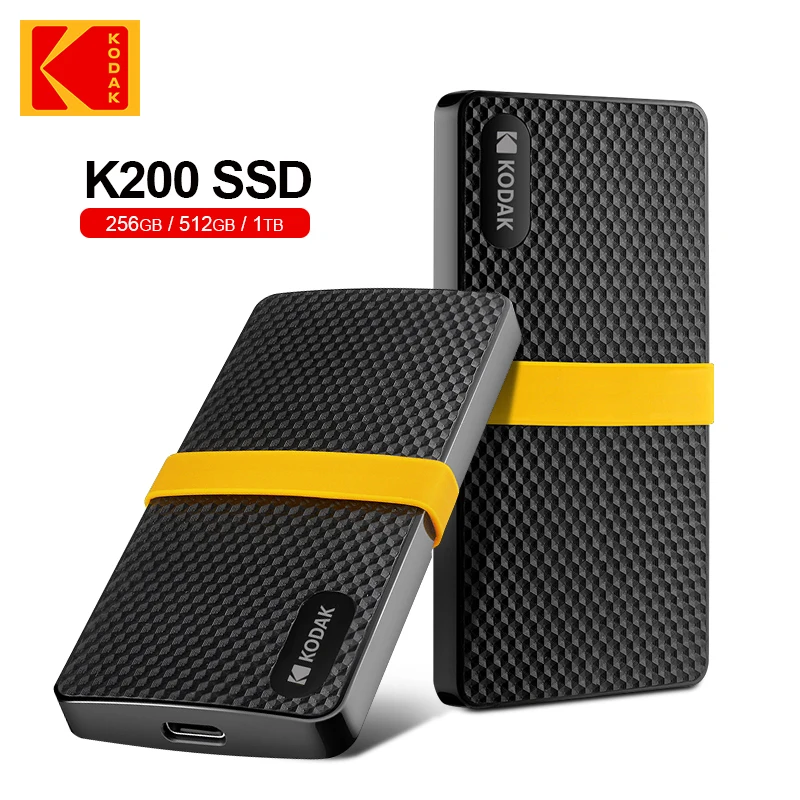 Kodak X200 Portable SSD 2TB 1TB USB 3.1 Type C External Drive Hard Disk 512GB 256GB Solid State Drive For PS4 Laptop Macbook PC