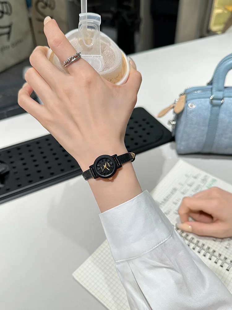 DINIMI Watch female students high school girll temperament delicate small dial simple fashion belt quartz lady wrist watch