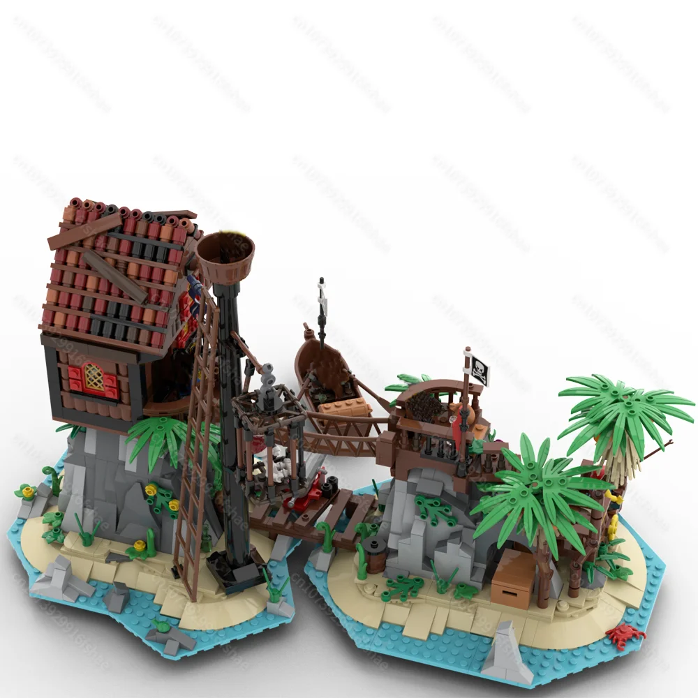 New 1383PCS medieval Pirate Series MOC Forbidden Island DIY creative ideas children Toy birthday Gift building blocks MOC-6270