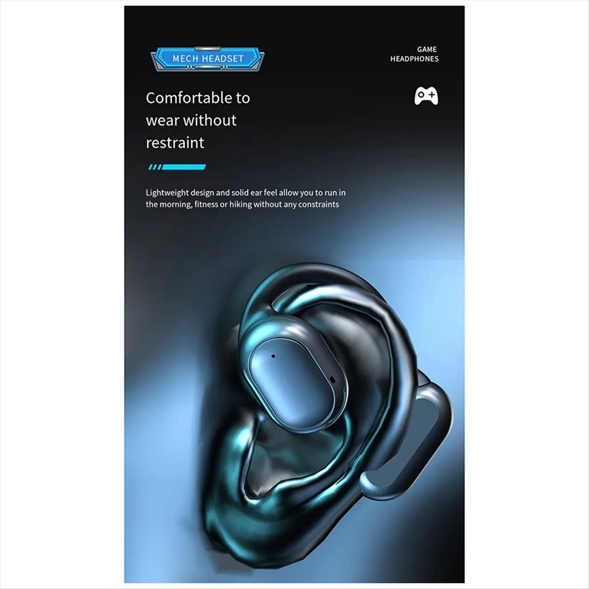 

M85K Mecha Style JR06 Беспроводные Bluetooth-наушники, цифровой дыхательный светильник на ухе, наушники для киберспорта с высоким качеством звукаB