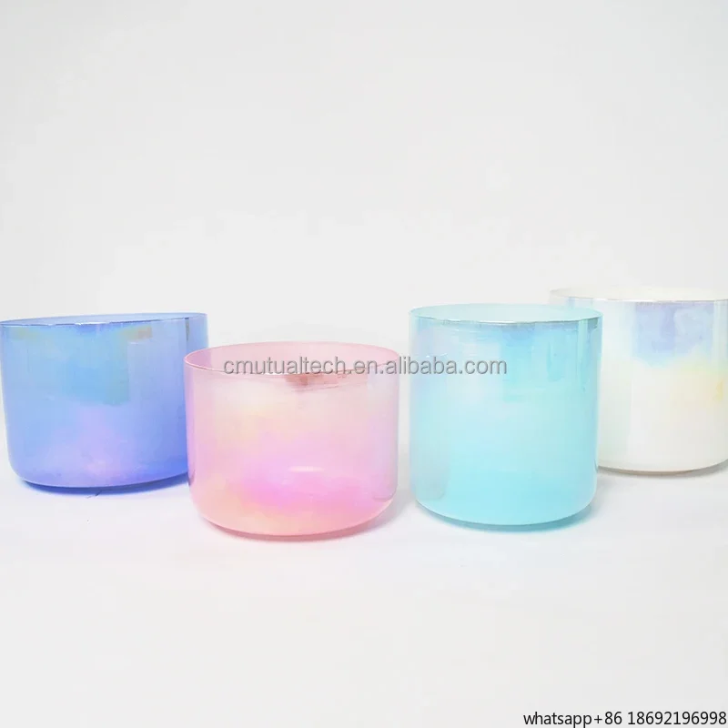 Hot Sale Color clear Quartz Crystal Singing Bowl Sing Bowl Transparent Cosmic Colorful Sound Healing Instruments