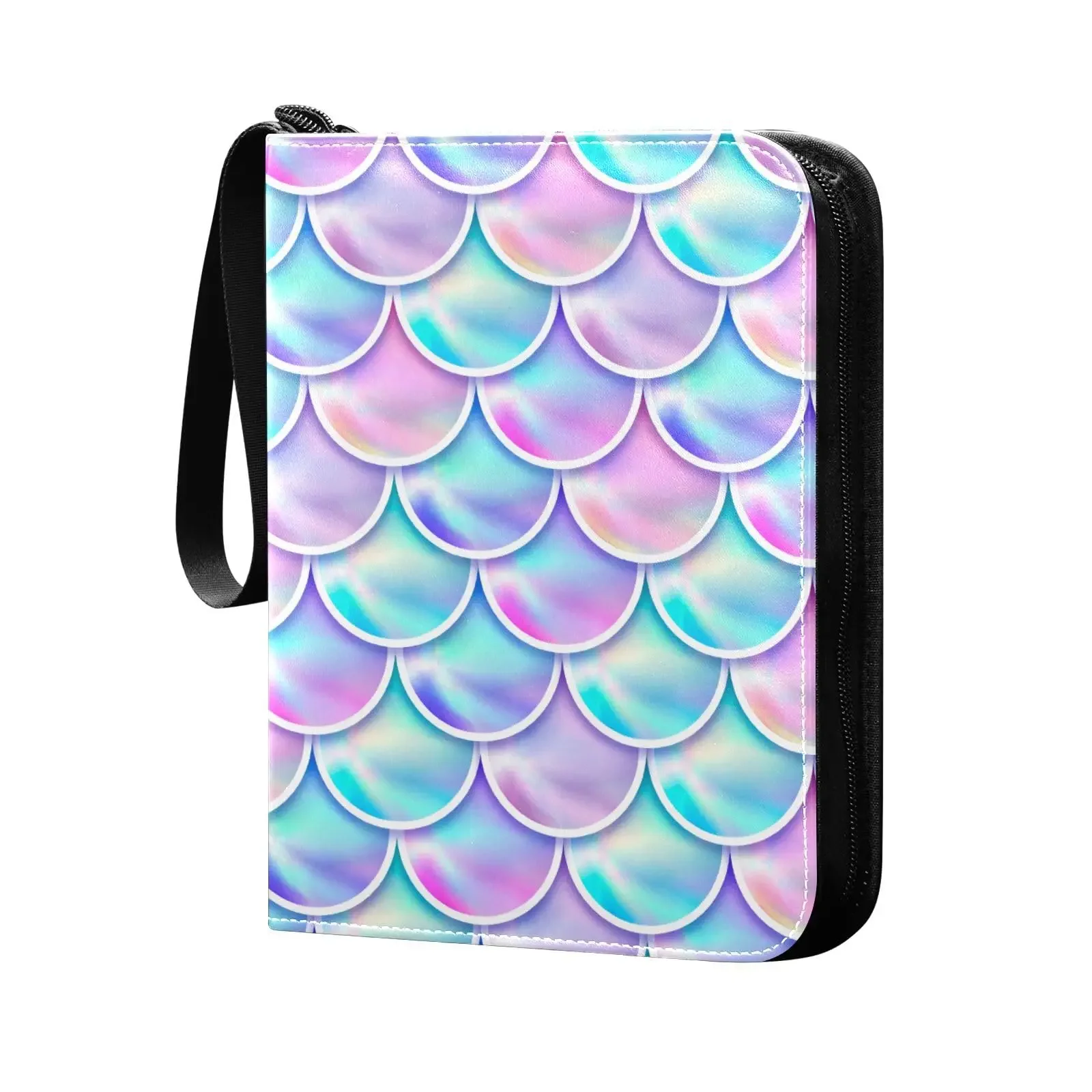 Mermaid Fish Scale 4 Pocket Cards Binder 400 Double Sided Pocket Album for Sport Game Cards Unique Card Collection Storage