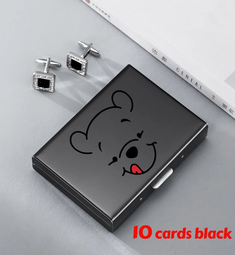 Winnie Anti-Scan RFID 10 kaarten Aluminium metalen creditcardhouder Slanke blokkerende portemonnee-etui Bescherming voor visitekaartjes
