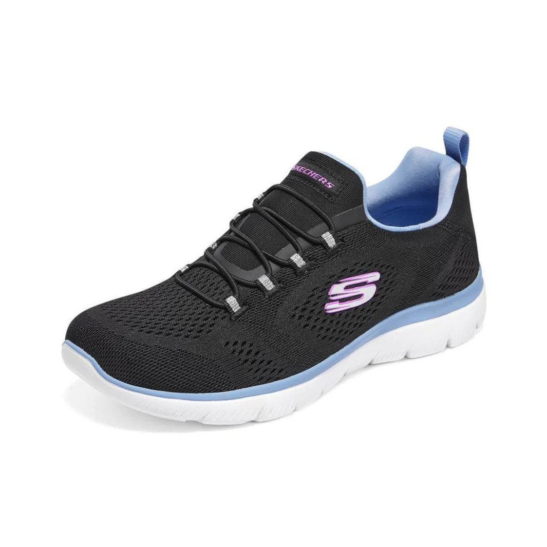 Skechers Summits Fabric Low top Casual Shoes Women's Black Blue 149523-BKBL