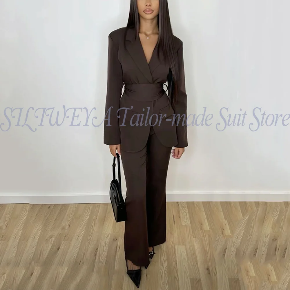 Elegant Fashion Design Female Suits 2 Pieces Jacket Pants Smart Casual Social Party Stylish Blazer Set Conjuntos De Mujer