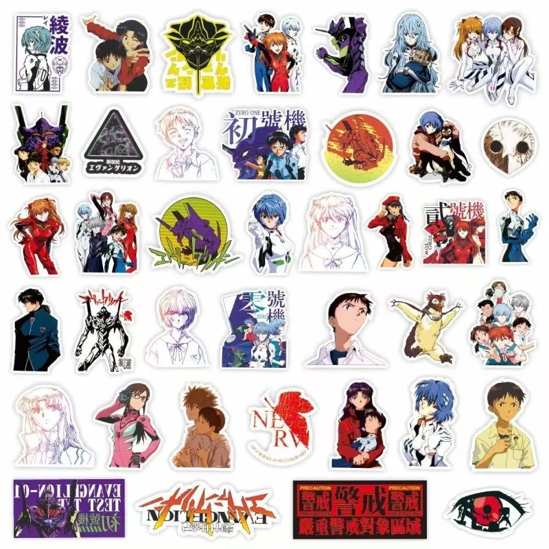 75pcs Evangelion EVA Rei Asuka Stickers Anime Cool Cartoon Decals DIY Water Bottle PVC Waterproof Skateboard Sticker Toys Gift view 5