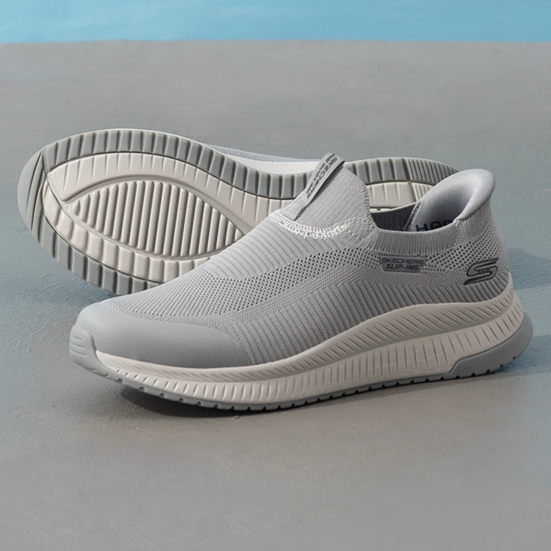 Мужские спортивные туфли Skechers, модные слипоны, легкие и дышащие повседневные кроссовки для тренировок на открытом во
