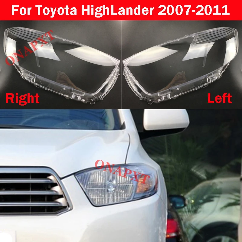 

Front Headlight Glass Cover Headlamps Transparent Lampshades Lamp Shell For Toyota HighLander 2007-2011