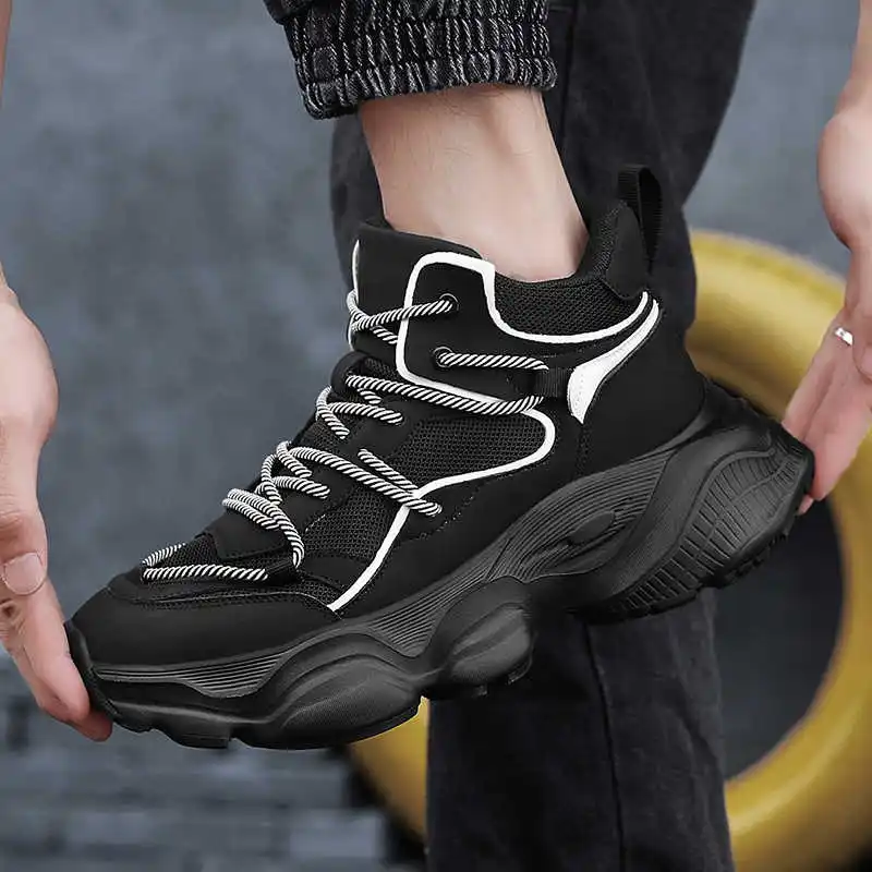 

Туфли на платформе с толстой подошвой, мужские белые модельные туфли на каблуке, мужские серые мужские ботинки, кроссовки, спортивные лоферы, хит спортивного пирога