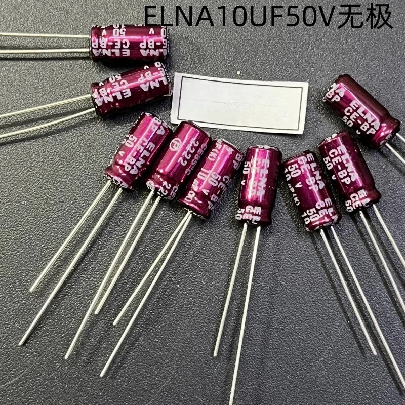 100pcs-premium-10uf-50v-rbd-purple-red-ce-bp-non-polar-capacitor-for-5×11mm