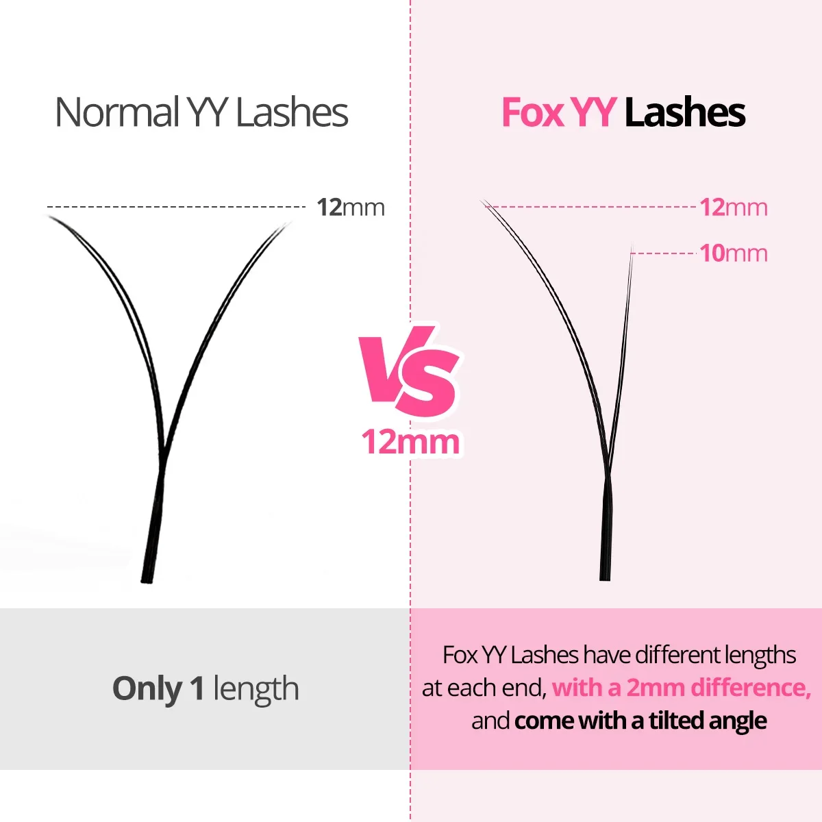 أريسون اليسار واليمين YY الرموش تمديد 0.07 D 8-15 مللي متر الثعلب YY جلدة فو المنك لينة الطبيعية حجم المشجعين رمش