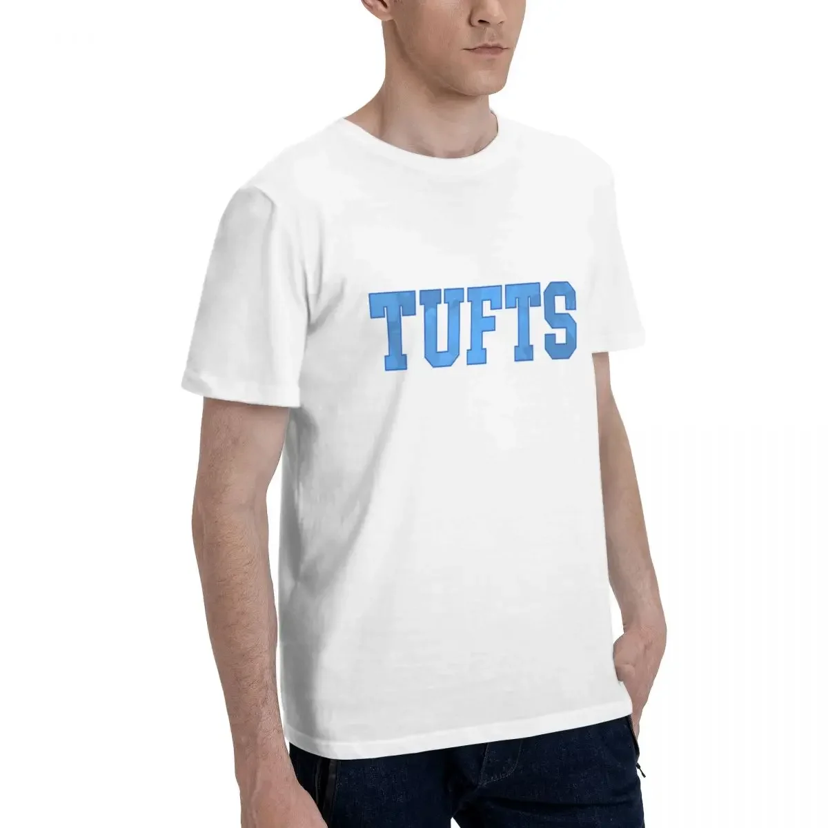 Tufts - Tie Dye College Font T-Shirt for Men Cotton Plus Size T Shirts Men's Short Sleeve Crew Neck Summer Clothes Tops S-6XL