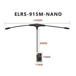 Receptor Nano ExpressLRS com Suporte de Antena Tipo T, Wi-Fi Upgrade para RC FPV Travessing Drones Peças, ELRS 915MHz, 2.4GHz