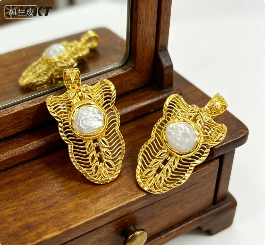 WT-JP419 High-end Feel Natural Freshwater Pearl Irregular Shape Pendant With Real Gold Plated For Women Precious Gifts