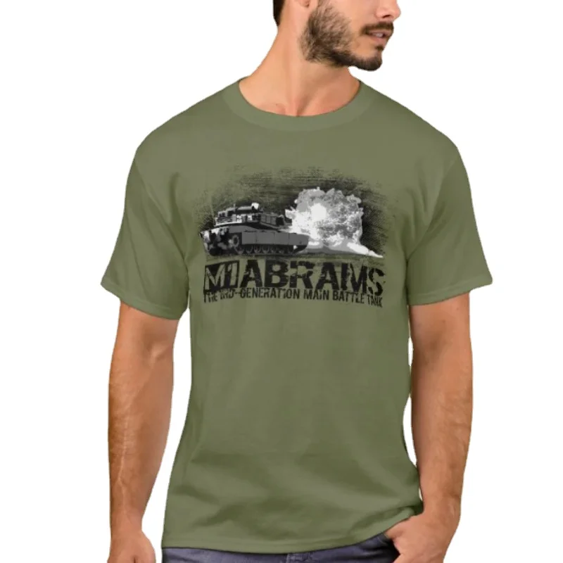 US M1 Abrams Third-generation Main Battle Tank T-Shirt. Summer Cotton Short Sleeve O-Neck Mens T Shirt New S-3XL