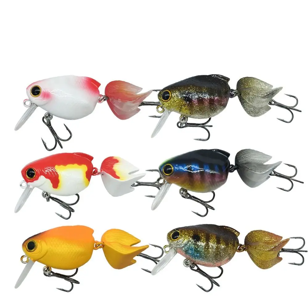 Goldfish Artificial Goldfish Bait 58mm Stereoscopic Goldfish Floating Fishing Lure Crankbait 3D Eyes Wobblers Wake Bait Lure