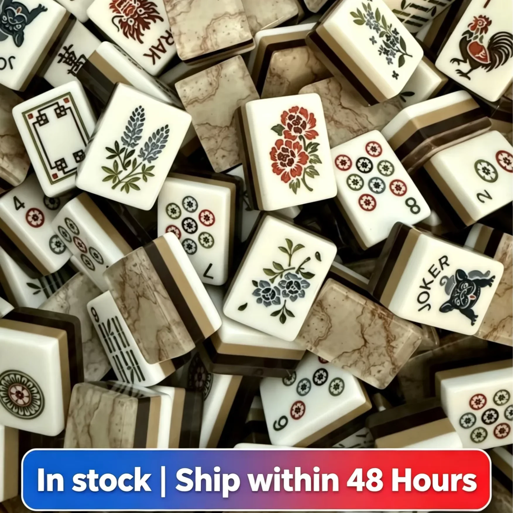160 Pieces of Burled Wood Grain Fourth Floor  Acrylic American Mahjong Tiles From the Source Factory