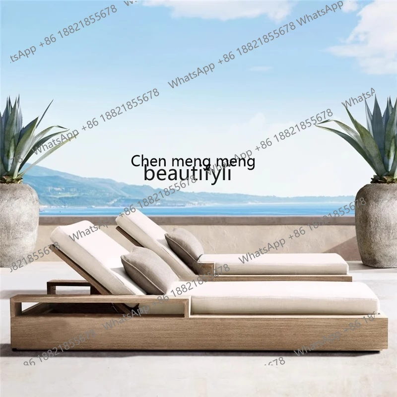 X  Teak, leisure beach loungers patio balcony garden nap beds sofa chairs outdoor loungers
