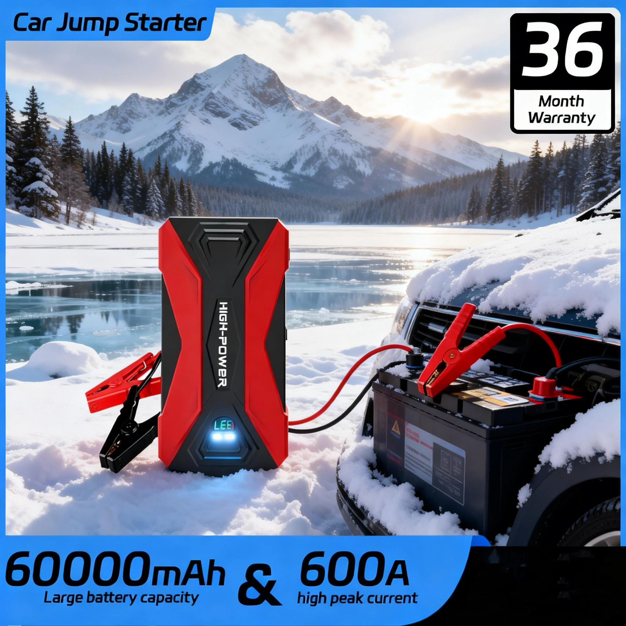 3000A Peak 29800mAh 12V Car Ju - Lithium Jump Starter 3000A Peak recension och pris