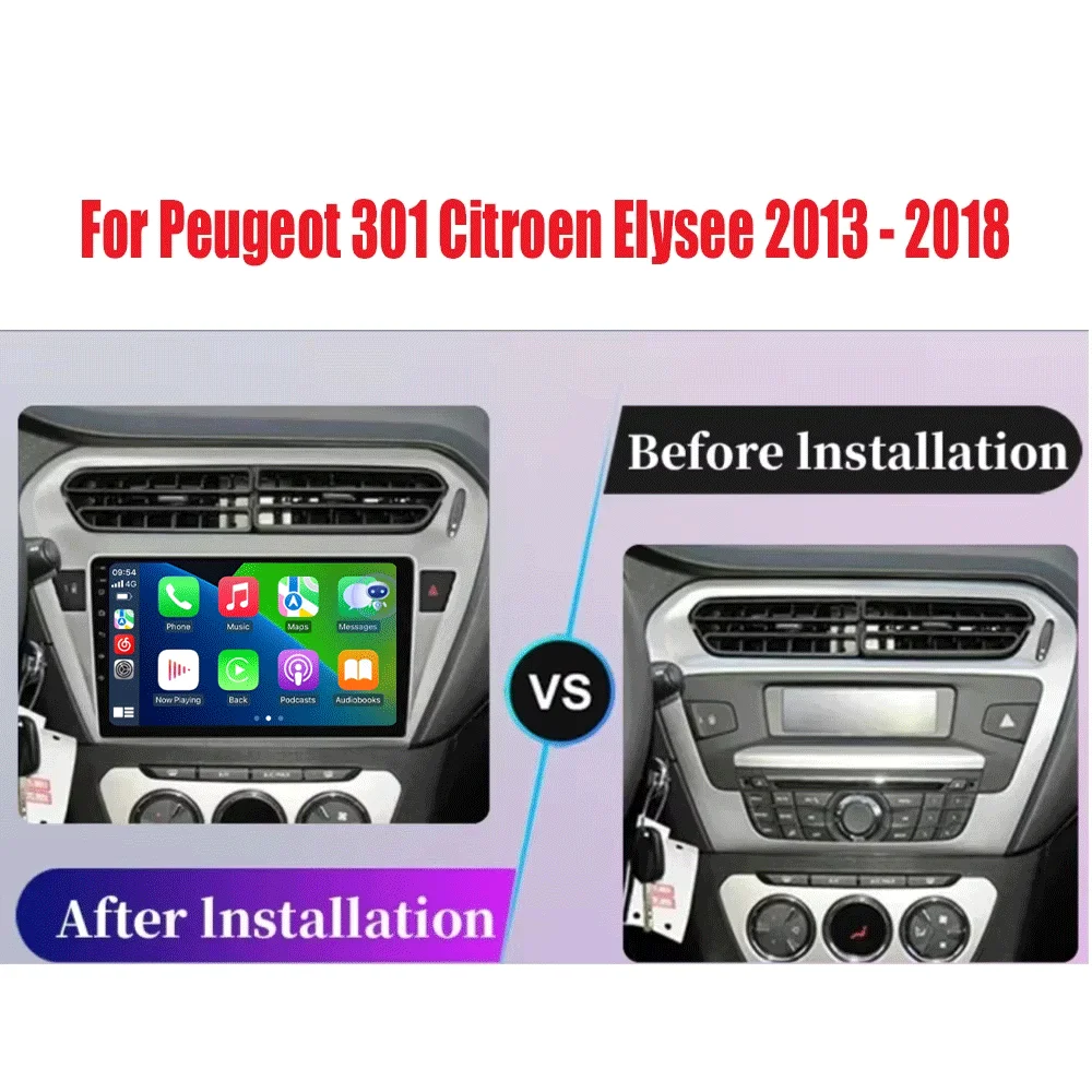 Android 16 Car Radio For Peugeot 301 Citroen Elysee 2013 2014 2015 2016 2017 2018 Multimedia Player Stereo Carplay 2din Audio BT