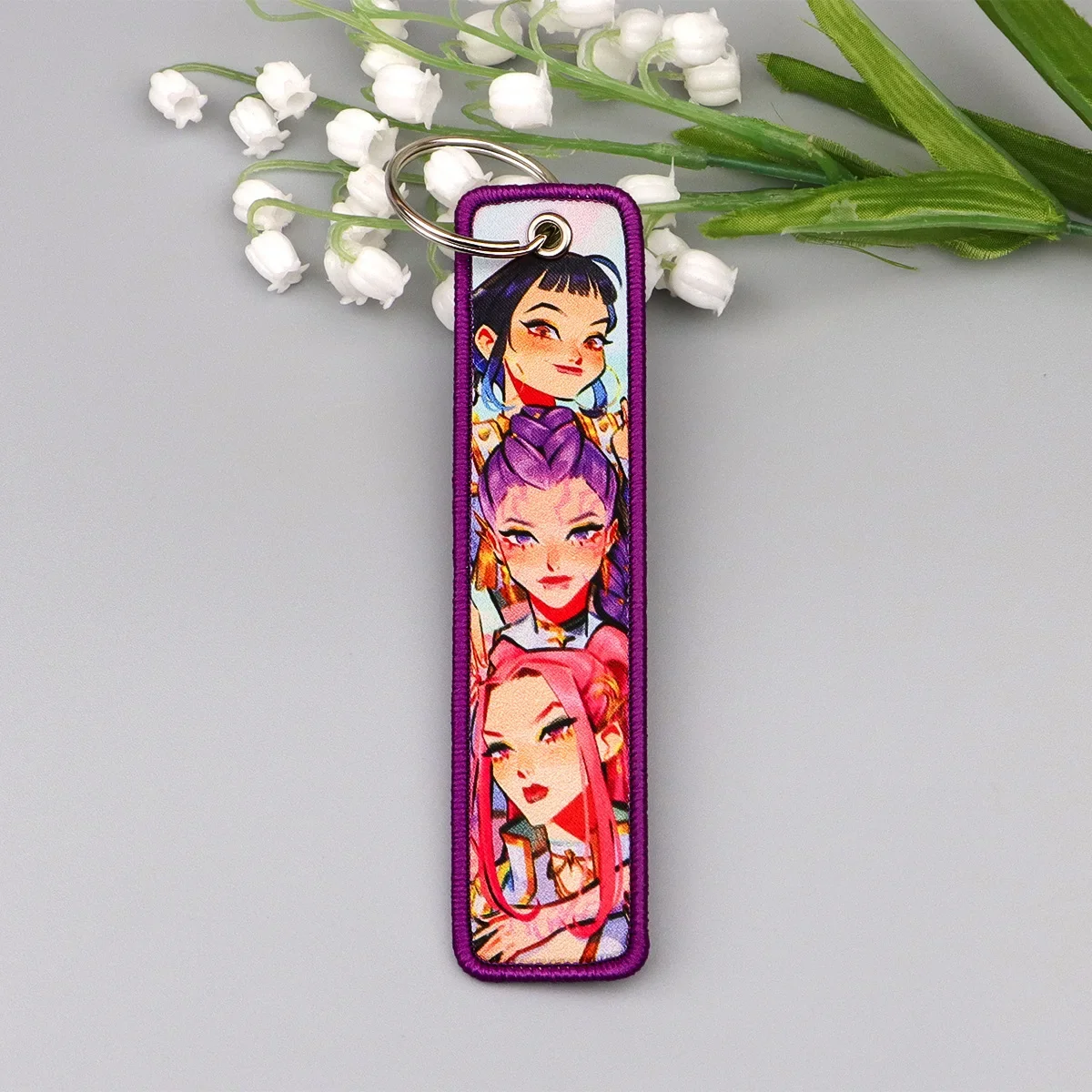 K-POP мультфильм аниме охотник на демонов девушка группа тканый брелок с этикеткой милая сумка очаровательные аксессуары тканевый брелок для ключей для сумки