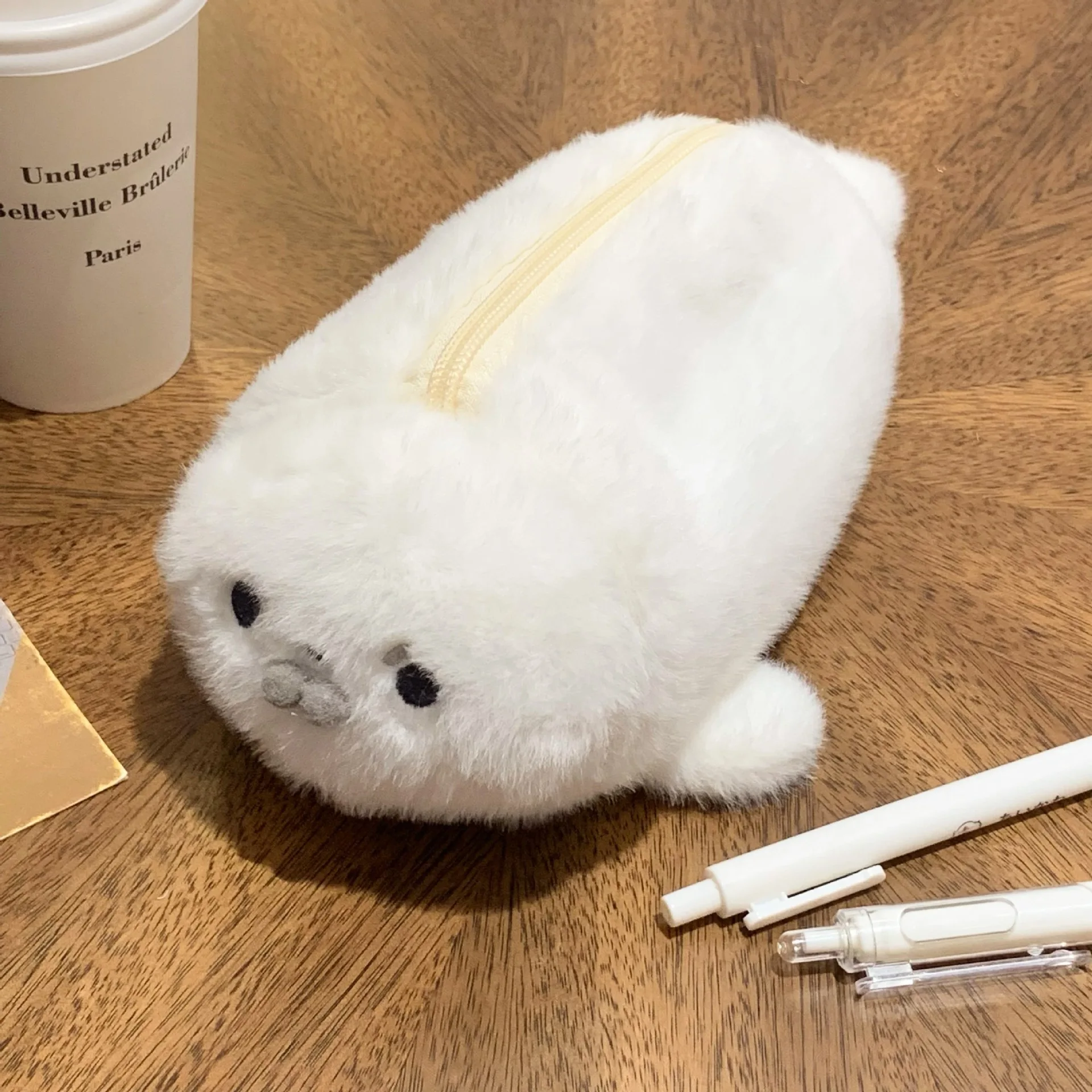 Cute Seal Pencil Case Large Capacity Pen Bag Funny Pen Pouch Student Desktop Storage Stationery Pen Bag Student Gift