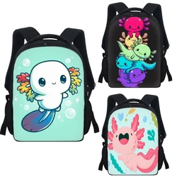 Mochila escolar con estampado 3d de salamandra de dibujos animados para niños y niñas, regalo sorpresa de 12 pulgadas, novedad