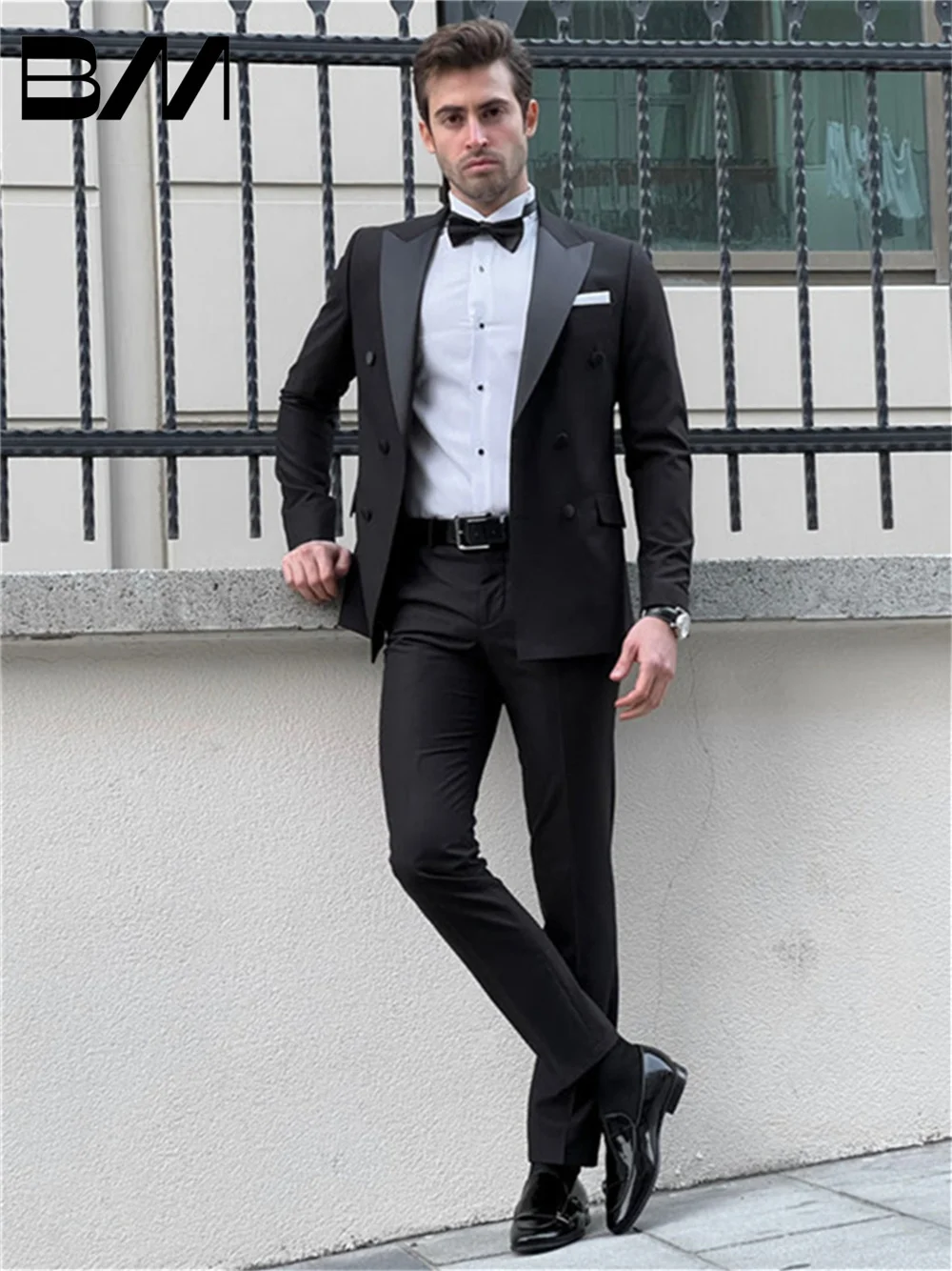 Handsome 2PCS Simple Single Breasted Elegant Groom Men's Wedding Dinner Suit Prom Party Personalized Jacket Pants Customized