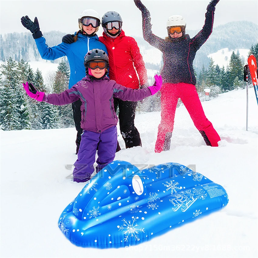 Inflatable Ski Boats Toy Sled PVC Tube Skating Tool for Children Snow Toys Ski Carts Ski Rings Skateboard