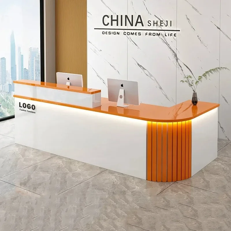 

Рабочий стол, узкий ретро-дизайн, декор, современная стойка регистрации, роскошная барная стойка, винтажный центр, Escritorio De Recepcion, коммерческая мебель