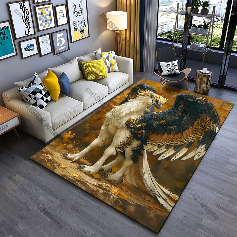 Majestic hybrid creature standing tall carpet Yoga living room room decor children's crawling mat doormat area rug