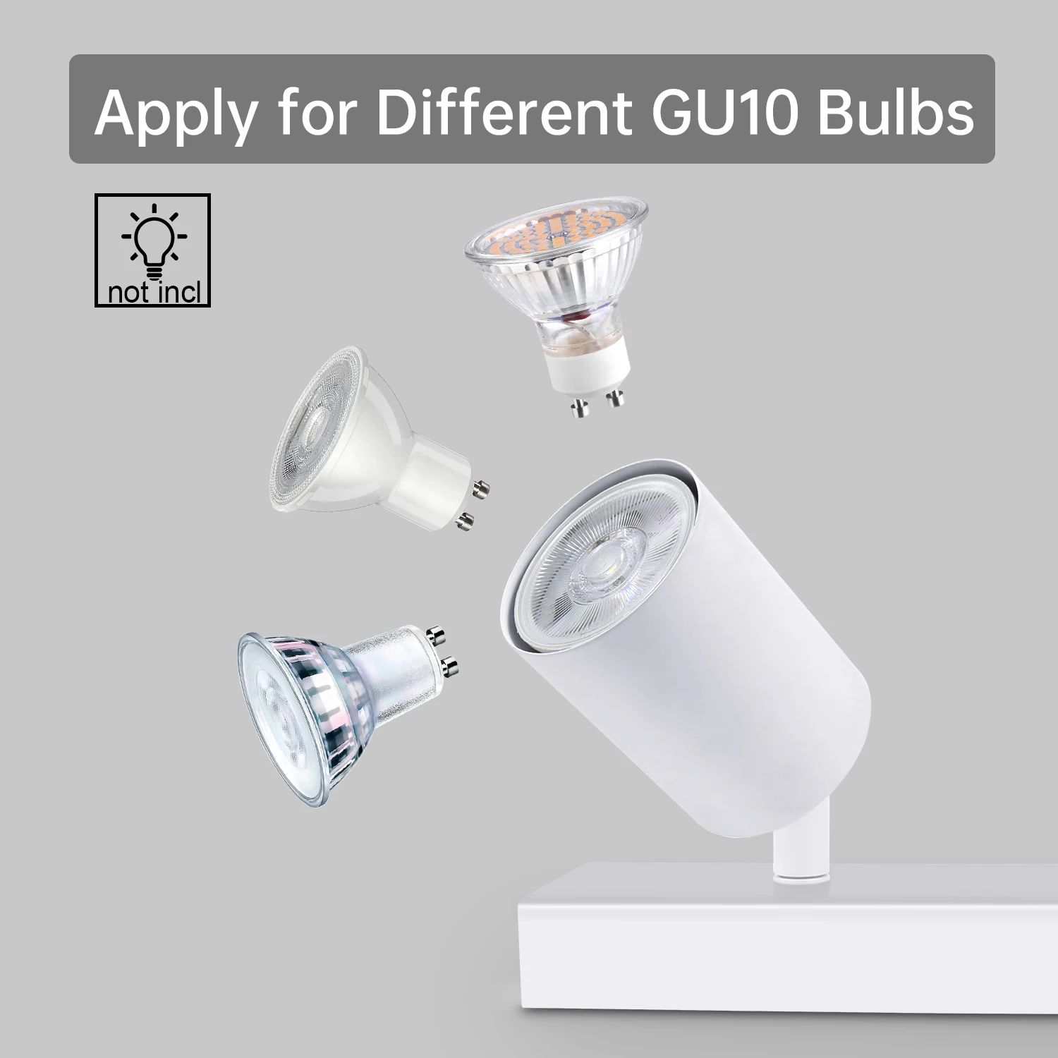 Kimjo GU10 Spotlight 2/3/4 Way Ceiling Spotlight Fitting - White Modern GU10 LED Ceiling Light/Wall Light Rotatable - No Bulbs