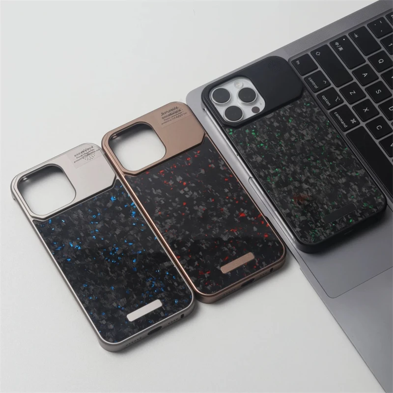 

Роскошный кованый чехол для телефона Magsafe из углеродного волокна для iPhone 16, 16 pro, 15 Pro Max, металлический безрамный противоударный чехол с беспроводной зарядкой