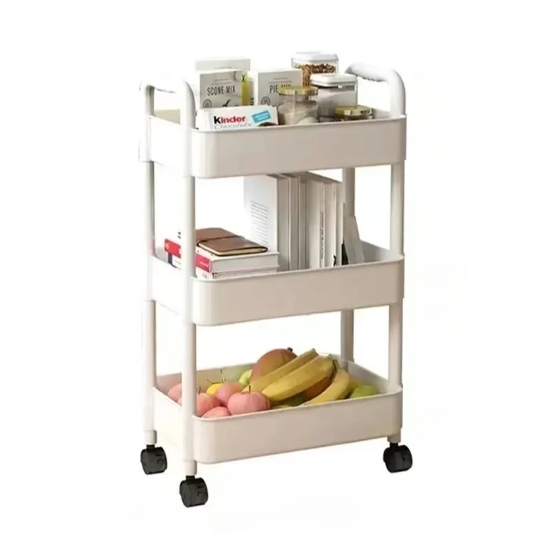 Household Multi-layer Small Cart Storage Rack Floor To Floor Kitchen Bedroom Bathroom Storage Rack Storage Rack With Wheels