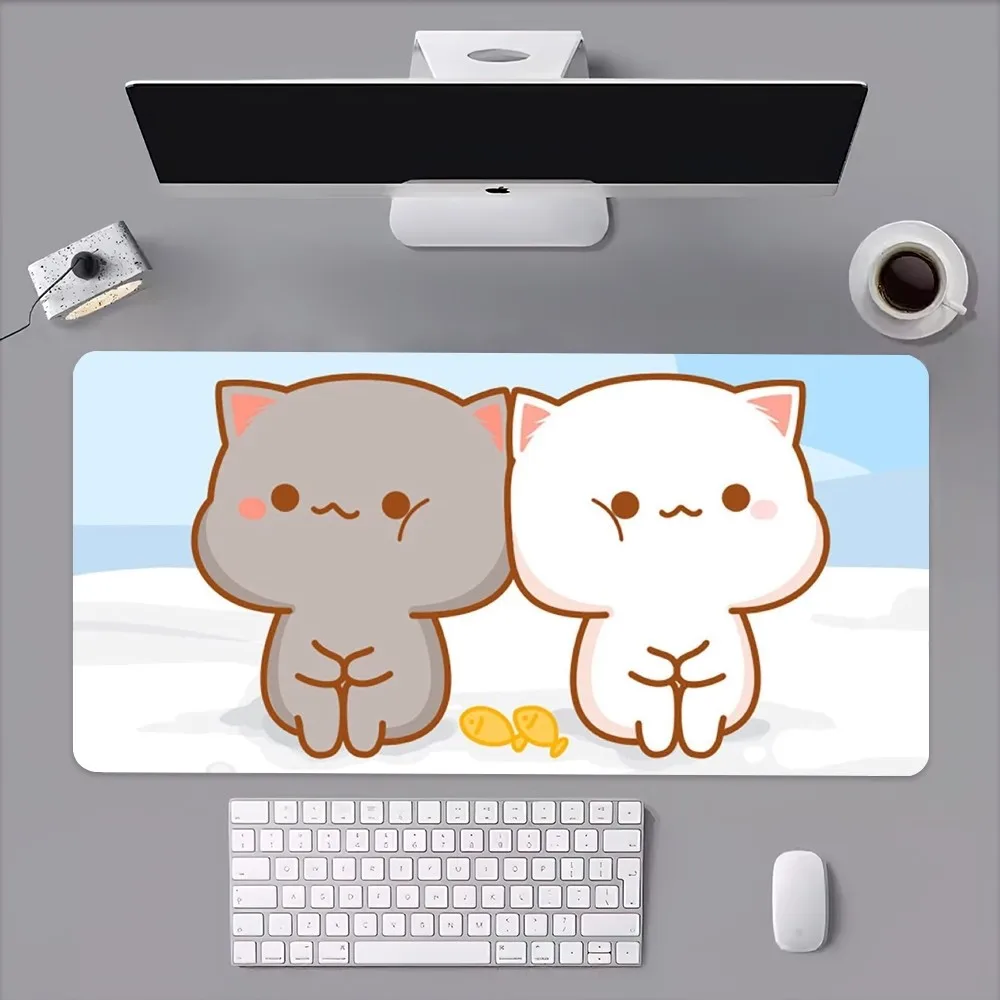 Mochi Peach Goma Cat Mouse Pad Computer Laptop Gaming Office Wrist Guard Non Slip Keyboard Pad