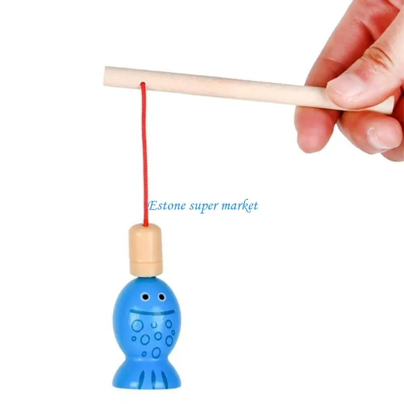 090B Juguete educativo madera para niños, tablero pesca, juego preescolar para niños