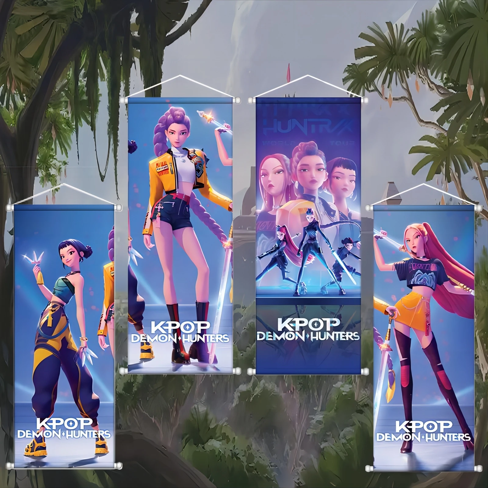 

K-POP Anime LOL Wall Scroll Poster - Akali-Kaisa-Seraphine Indoor Bedroom Decor Wall Scroll Poster For Fan