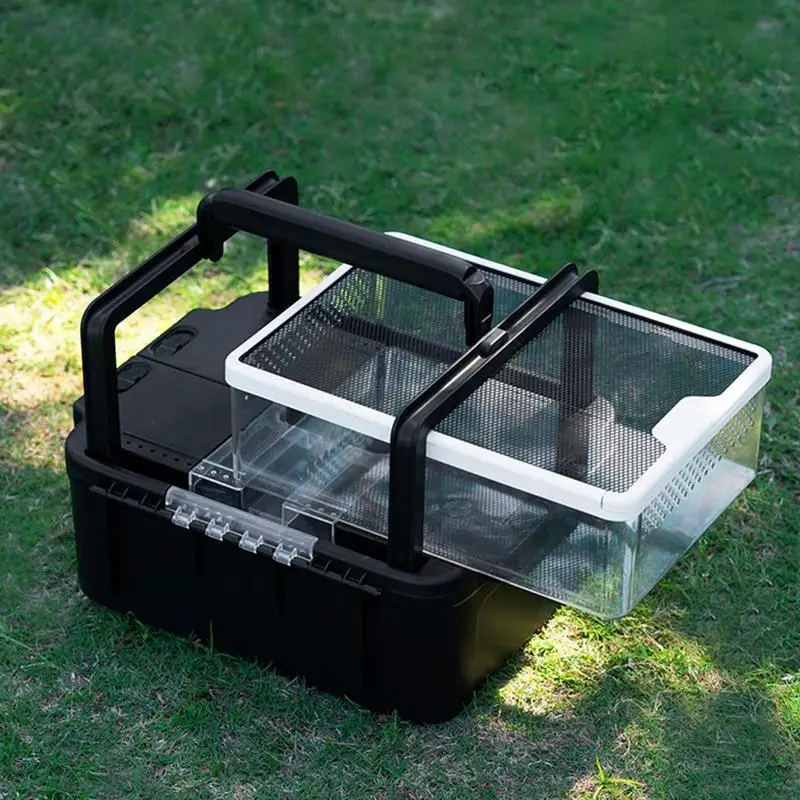 Reptile Cage Turtle Habitat Cage Outdoor Reptile Travel Carrier Portable Reptiles Enclosure With Lid For Frog Lizards Crab