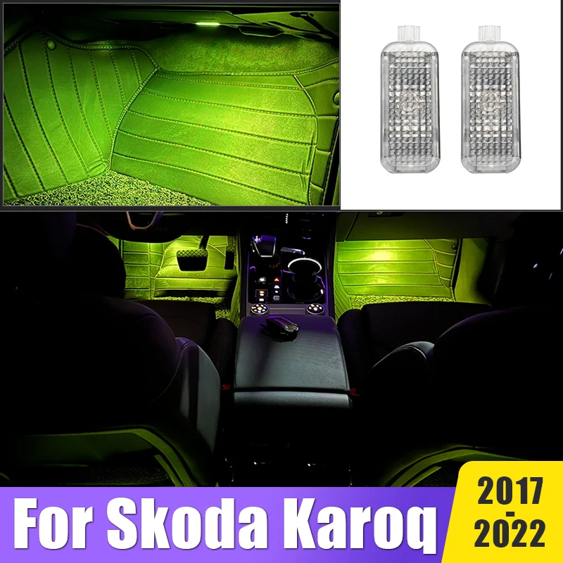 

New LED Footwell Light Atmosphere Lamps For Skoda Karoq 2017 2018 2019 2020 2021 2022 Car Ambient Lamp Decoration Accessories