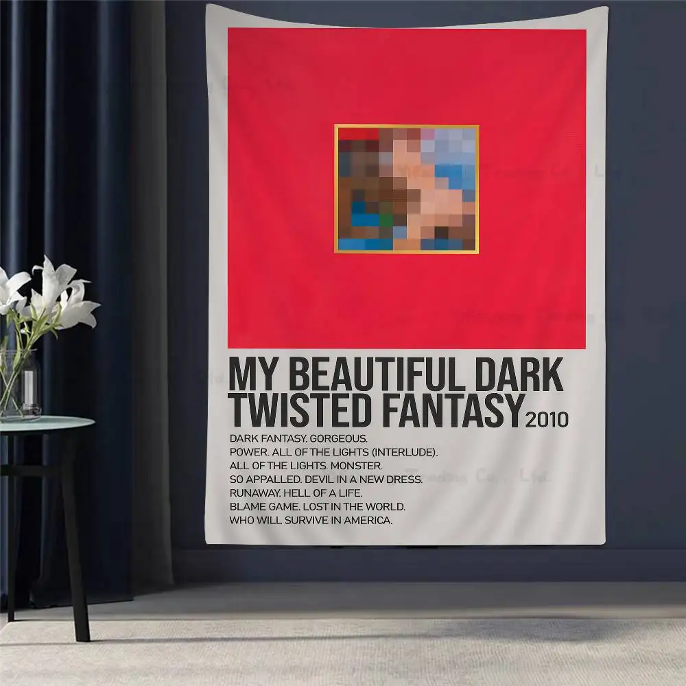 

1PC Hip Hop Rapper Kanye West Colorful Tapestry Wall Hanging Bohemian Wall Tapestries Mandala Wall Hanging Sheets