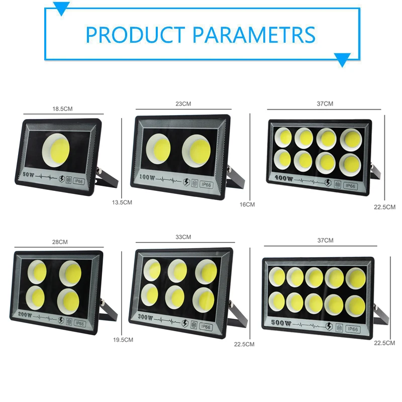 Led Flood Light 500W 200W 100W 50W AC 220V proiettore da parete per esterni faretto IP66 impermeabile LED lampione illuminazione paesaggistica