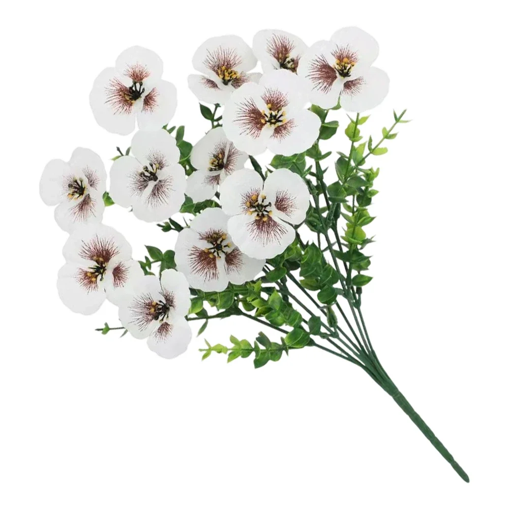 For Hanging Baskets Pansy Flower Bunch Easter Decoration 35cm Seasonal Event Decoration PVC Fabric Construction