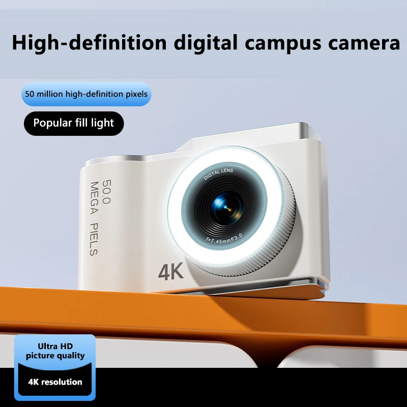 كاميرا لينوفو الرقمية 4K HD ضبط تلقائي للصورة 8x تكبير 50MP كاميرات محمولة مع فلاش للبنين والبنات والطلاب هدايا مضادة للاهتزاز