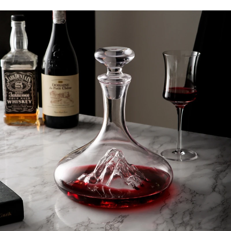 Light Luxury Transparent Glass Decanter Family Birthday and Wedding Party Cocktail Brandy Champagne Bottle Modern Home Wine Set