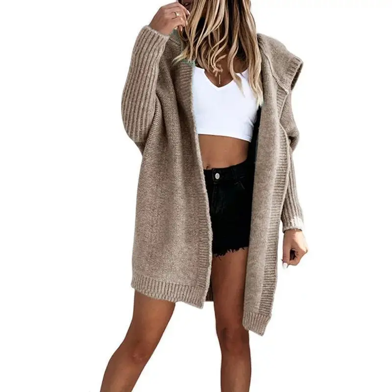 

Women's Casual Sle Long Hooded Cardigan Sweater Coat 2023 Faionable Single Piece Pure Color Sve Long Other Material 00%