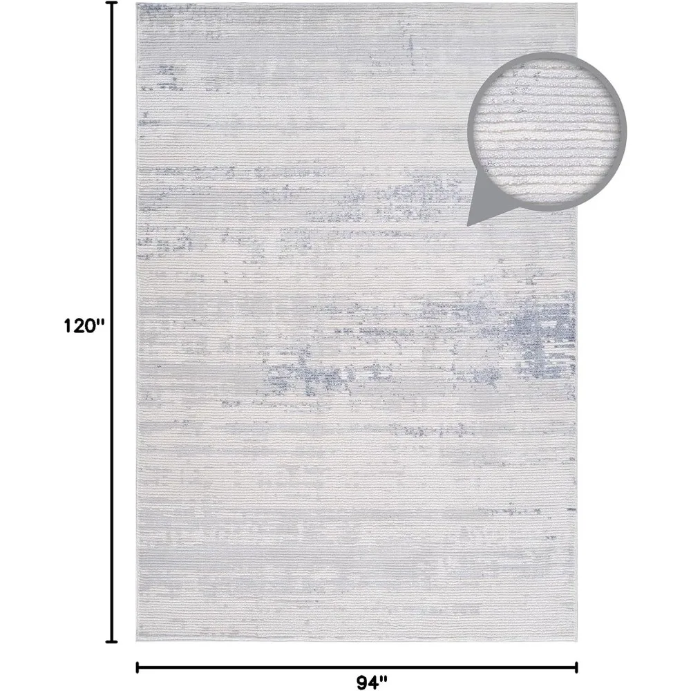 Modern Luxury Vintage Abstract Area Rug for Living Room, 8x10, Soft Medium Pile, Stain Resistant, Easy to Clean, Non-Shedding